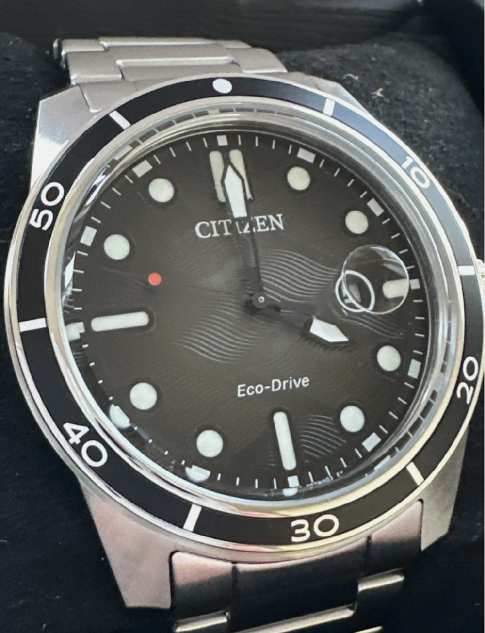 Citizen Marine 1810 Eco-Drive Black Dial Men's Watch AW1816-89E NEW w STICKERS